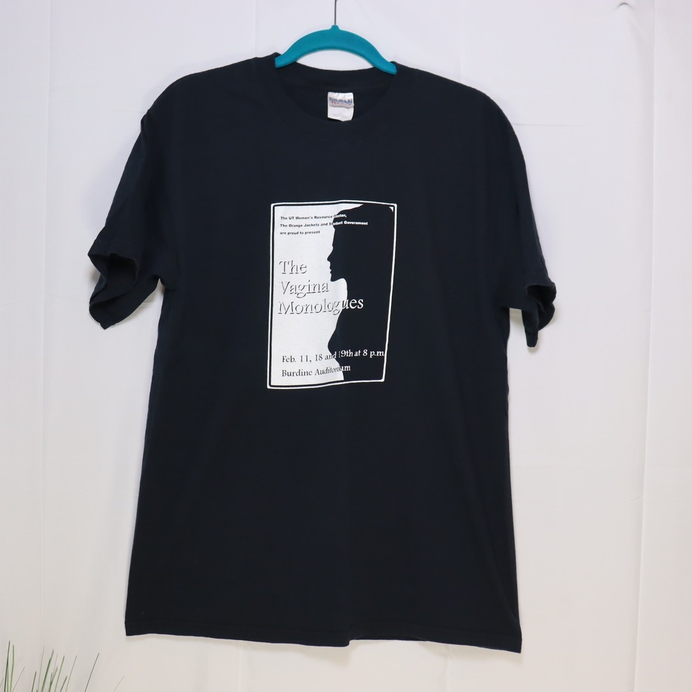 Gildan The Vagina Monologues T-Shirt Unisex Large‎ Black Excellent Feminist Play